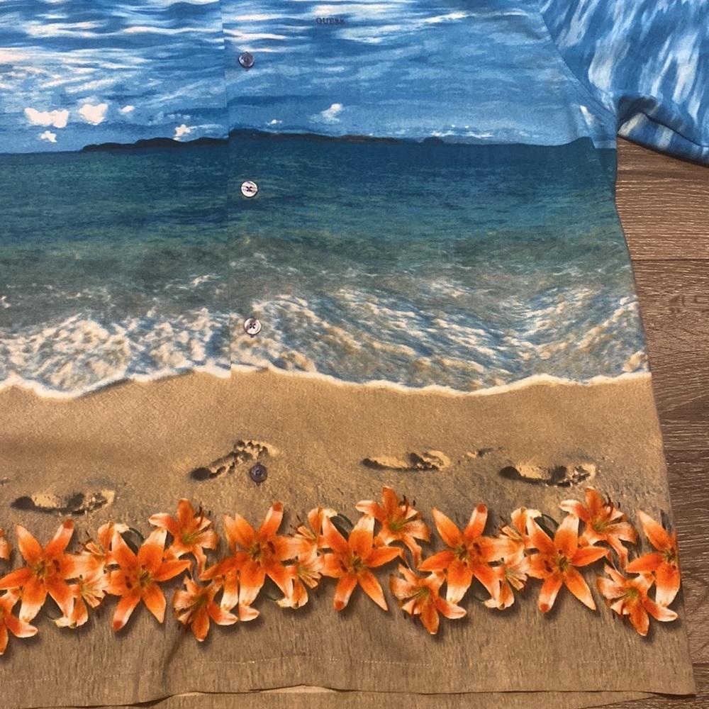 Guess Tropical button down shirt size XXL - Picture 2 of 4